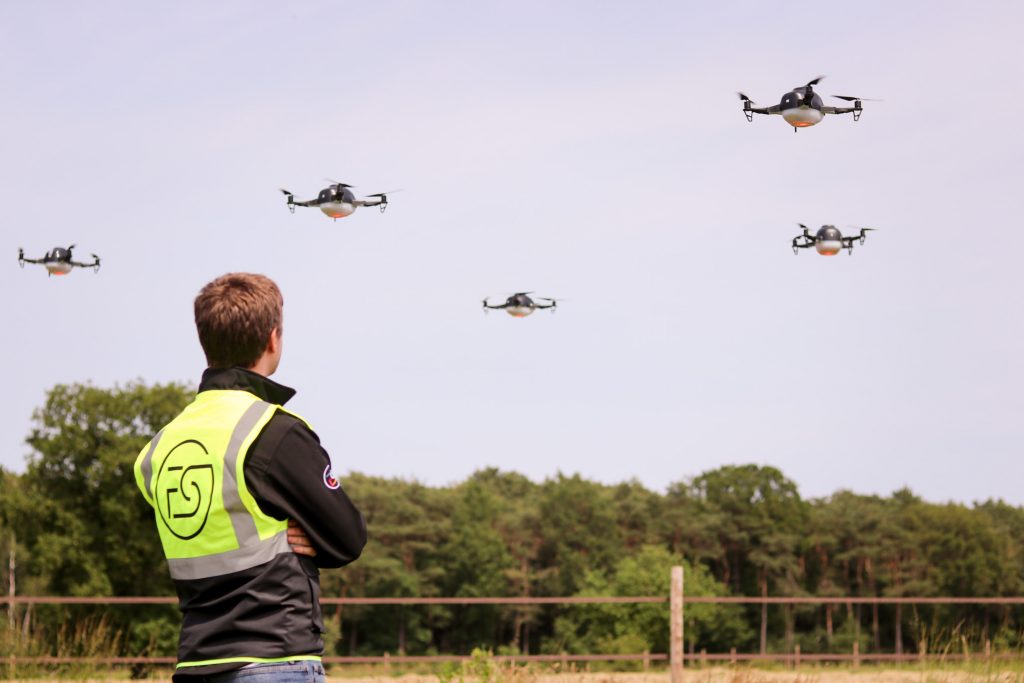 FlightShows pilot watching drone show